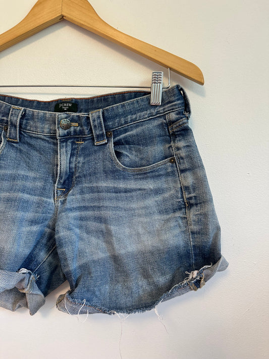 J. Crew Medium Wash Stretch Denim Cutoff Shorts | Size 2