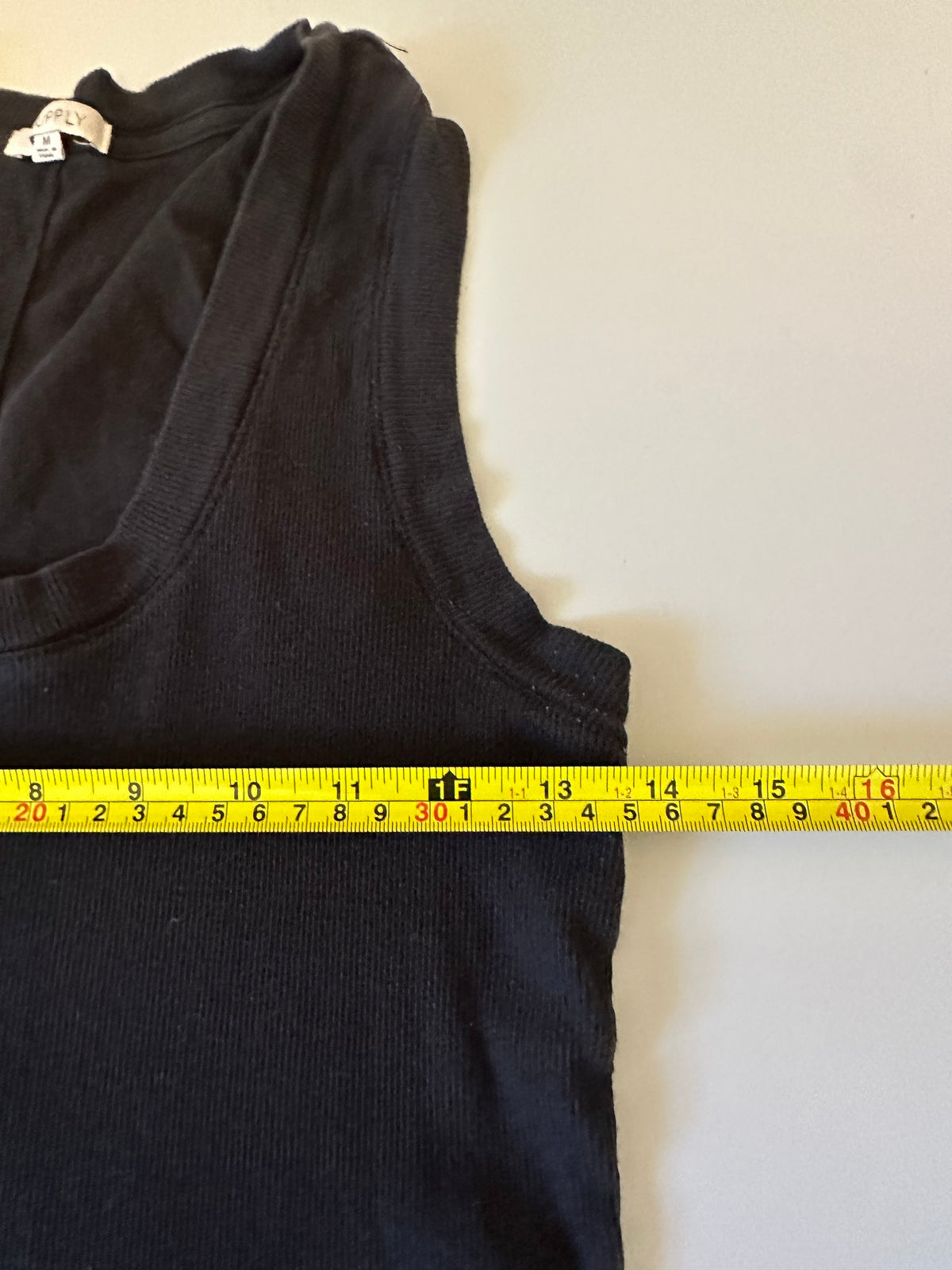 Z Supply Black Ribbed Scoop Neck Tank Top | Size Medium