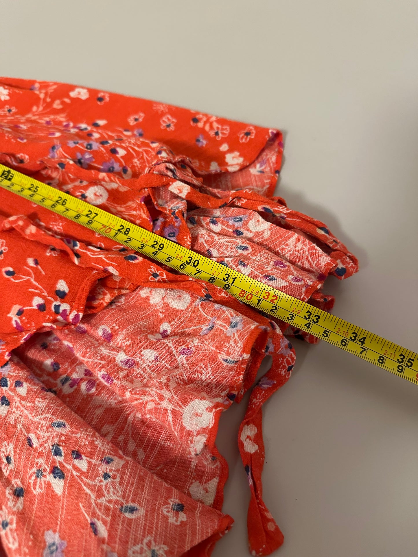 Free People Mini Floral Wrap Short Dress in Red | Size XS