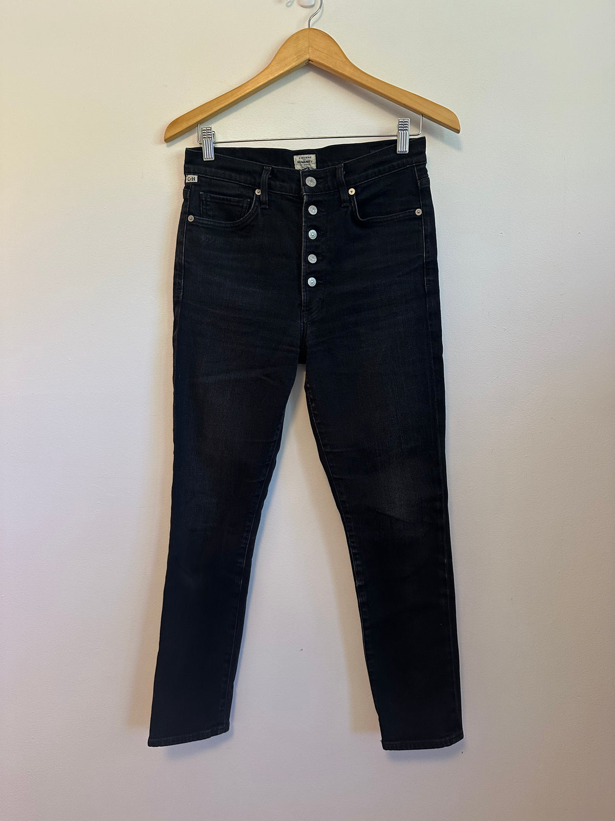 Citizens of Humanity Olivia High Rise Slim Ankle Jeans in Black | Size 28