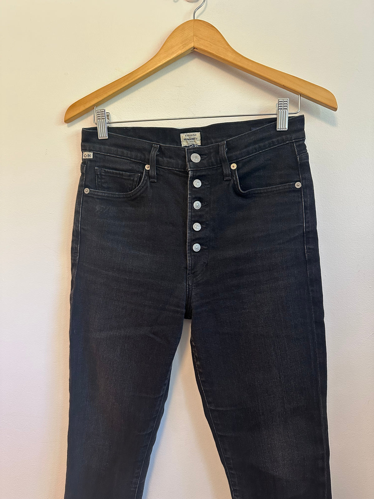Citizens of Humanity Olivia High Rise Slim Ankle Jeans in Black | Size 28
