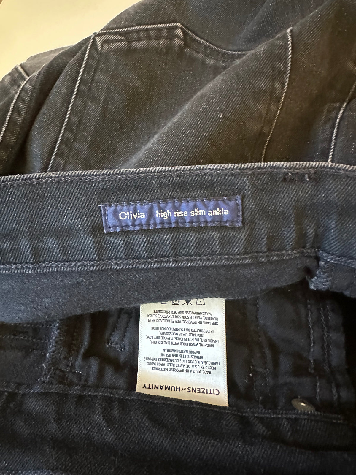 Citizens of Humanity Olivia High Rise Slim Ankle Jeans in Black | Size 28