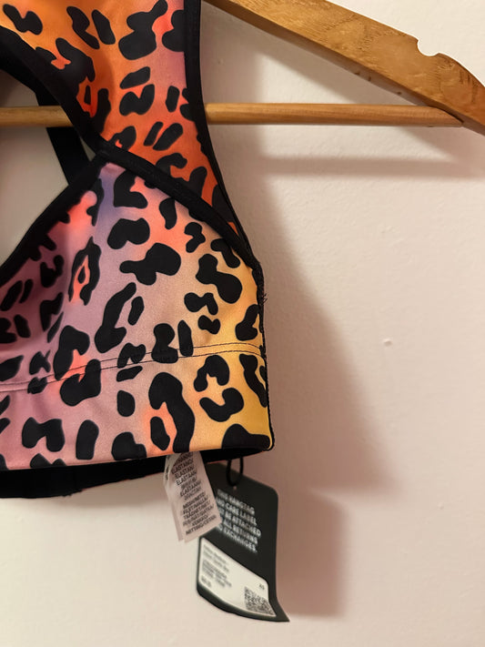 NWT Savage X Fendy Hotline Rainbow Leopard Print Medium Impact Sports Bra | XS