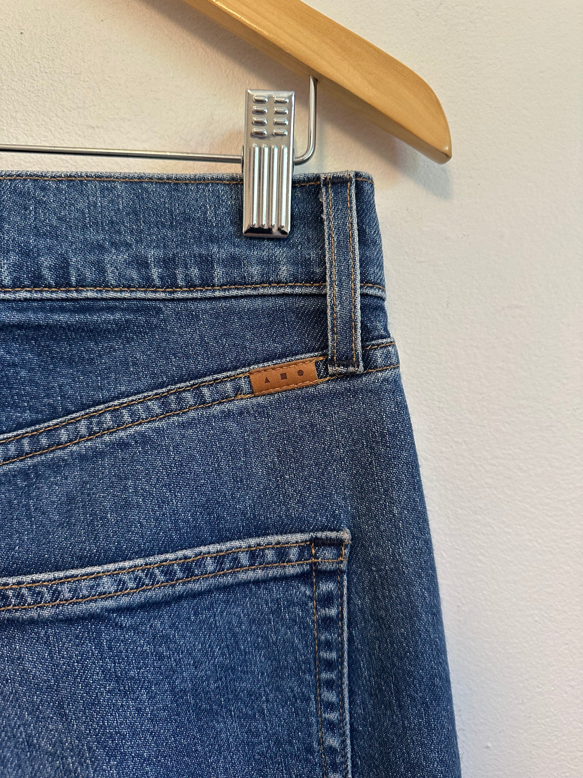 AYR The LaLa High Rise Straight Leg Jeans in Blue | Size 28