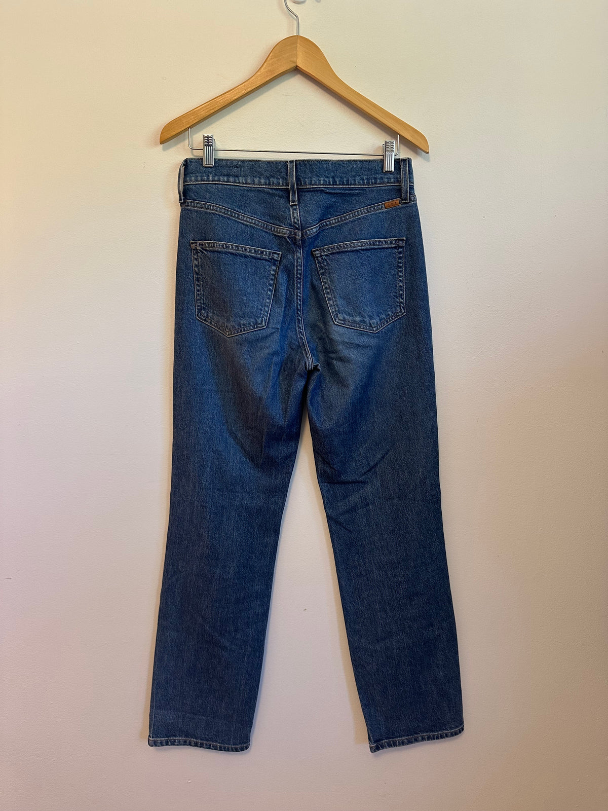 AYR The LaLa High Rise Straight Leg Jeans in Blue | Size 28