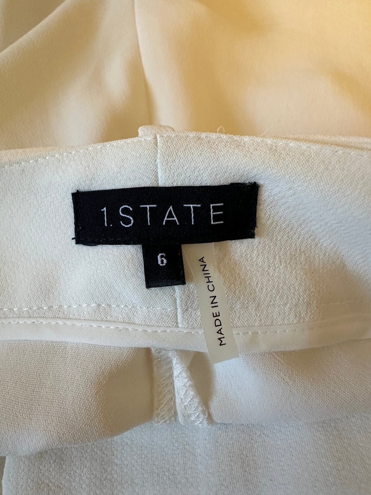 1.STATE White High Waisted Tie Belted Shorts | Size 6