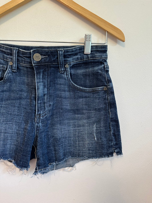 Kut from the Kloth High Rise Denim Dark Wash Raw Hem Shorts | Size 4