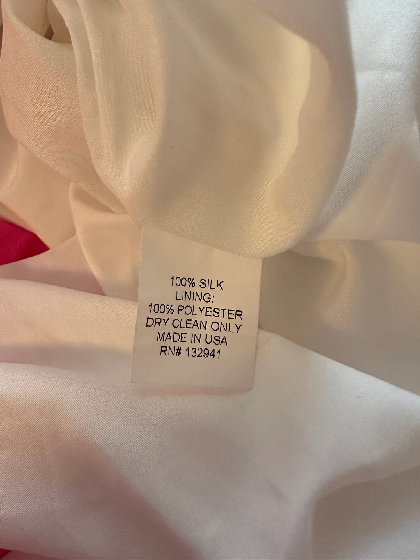 Amanda Uprichard Hot Pink V-Neck Spaghetti Strap Empire Waist Silk Dress