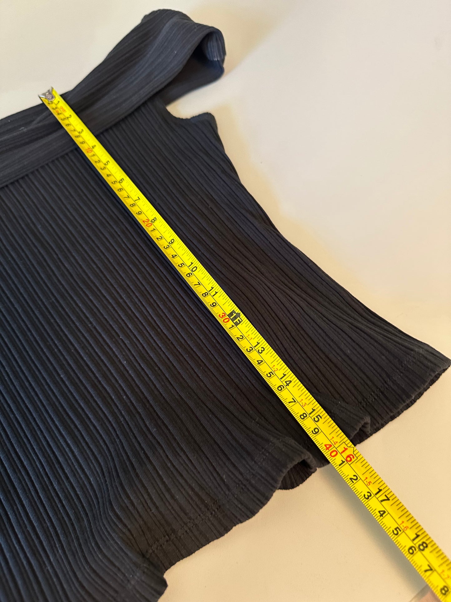 Madewell Black Ribbed Off The Shoulder Bardot Knit Top | Size Medium