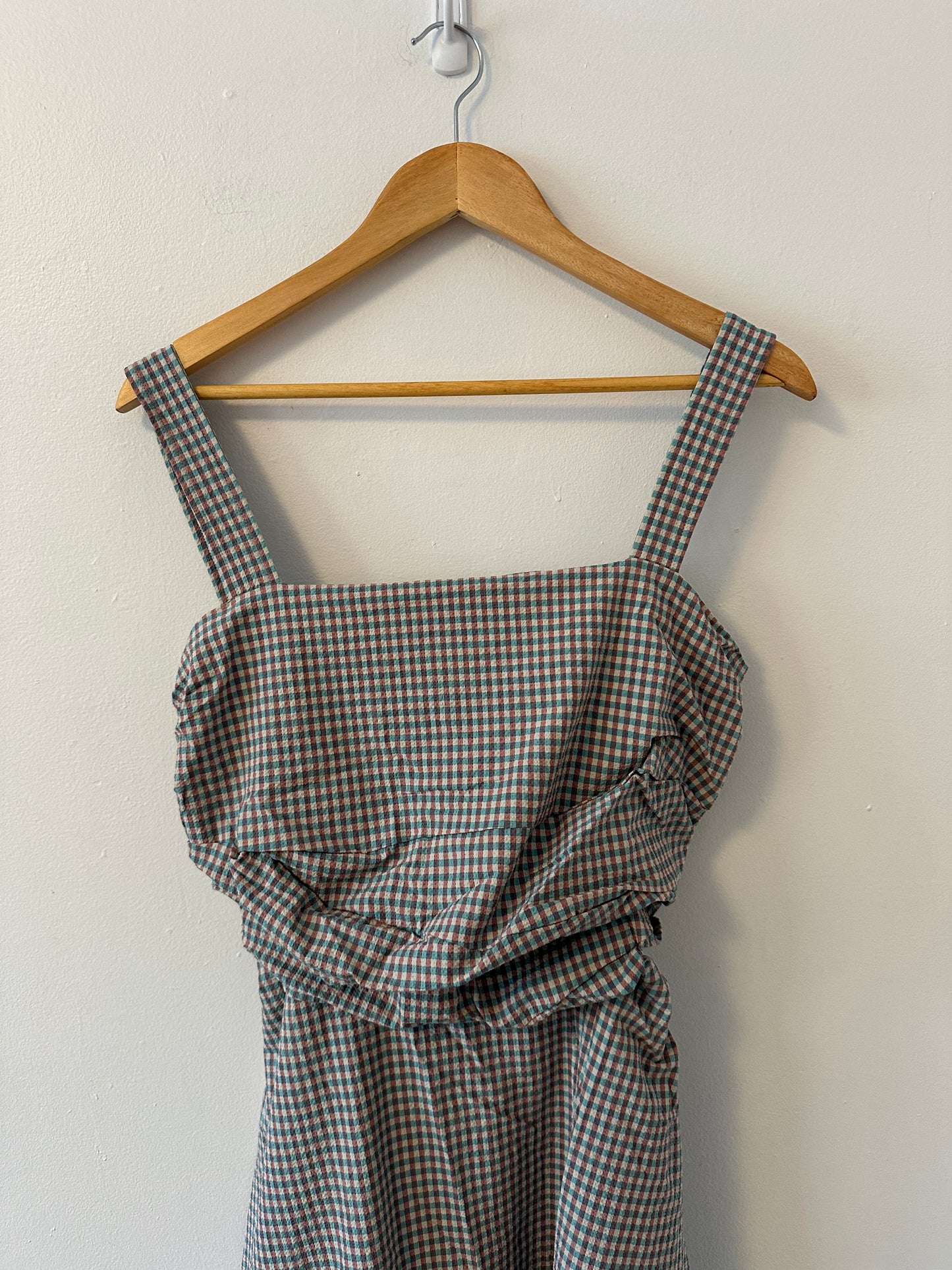NWT Veronica Beard Positano Gingham Seersucker Dress | Size 8