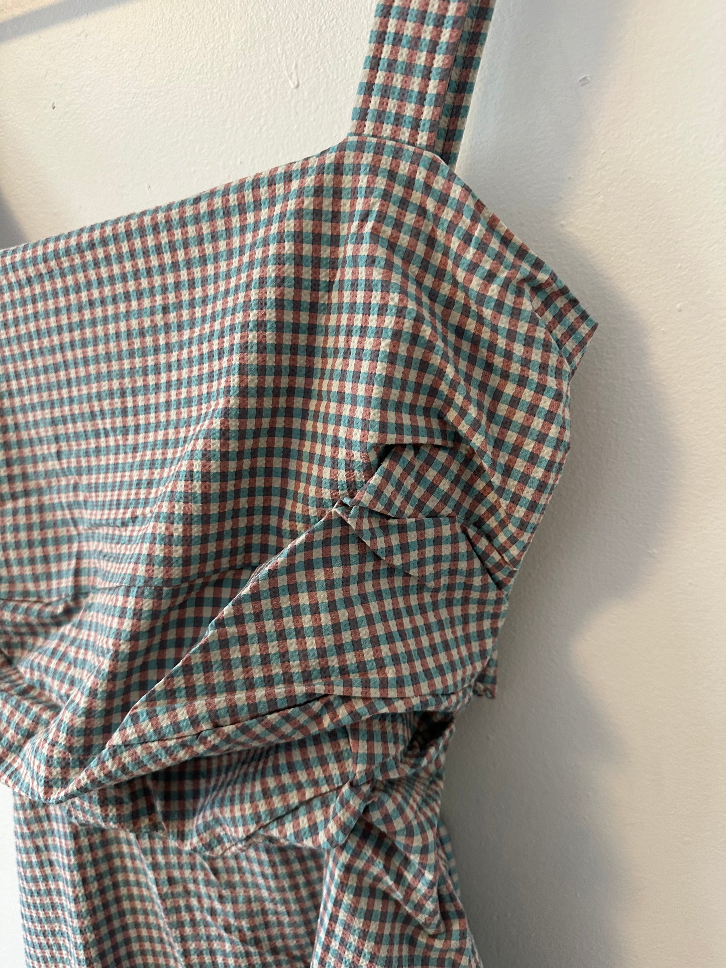 NWT Veronica Beard Positano Gingham Seersucker Dress | Size 8