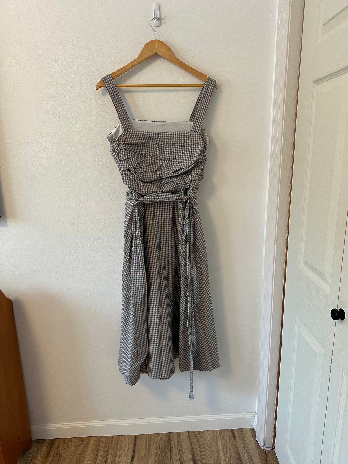 NWT Veronica Beard Positano Gingham Seersucker Dress | Size 8