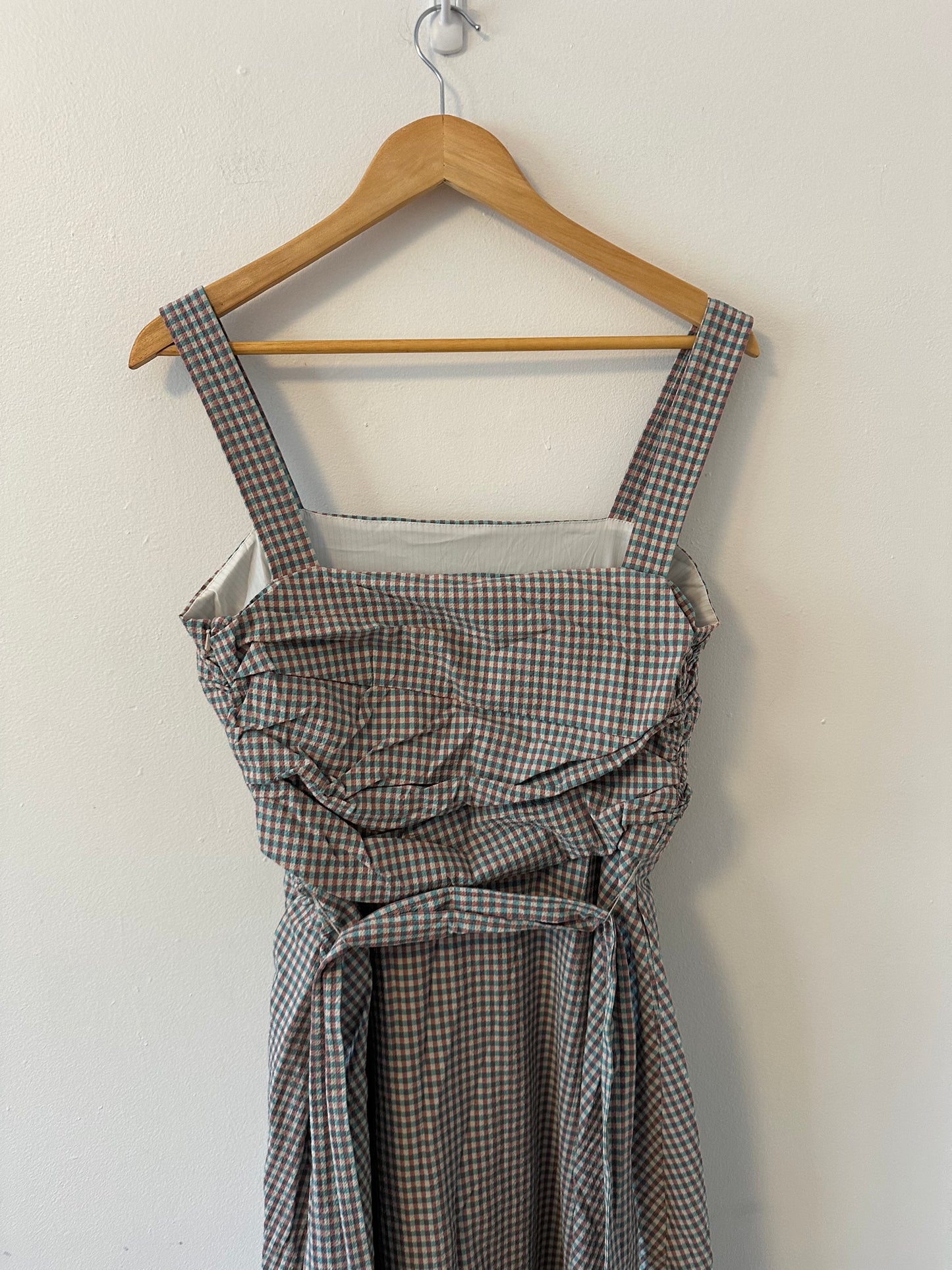 NWT Veronica Beard Positano Gingham Seersucker Dress | Size 8