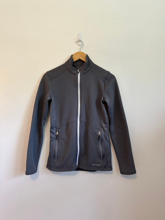 Spyder Gray Waffle Knit Full Zip Performance Mock Neck Jacket | Size Small