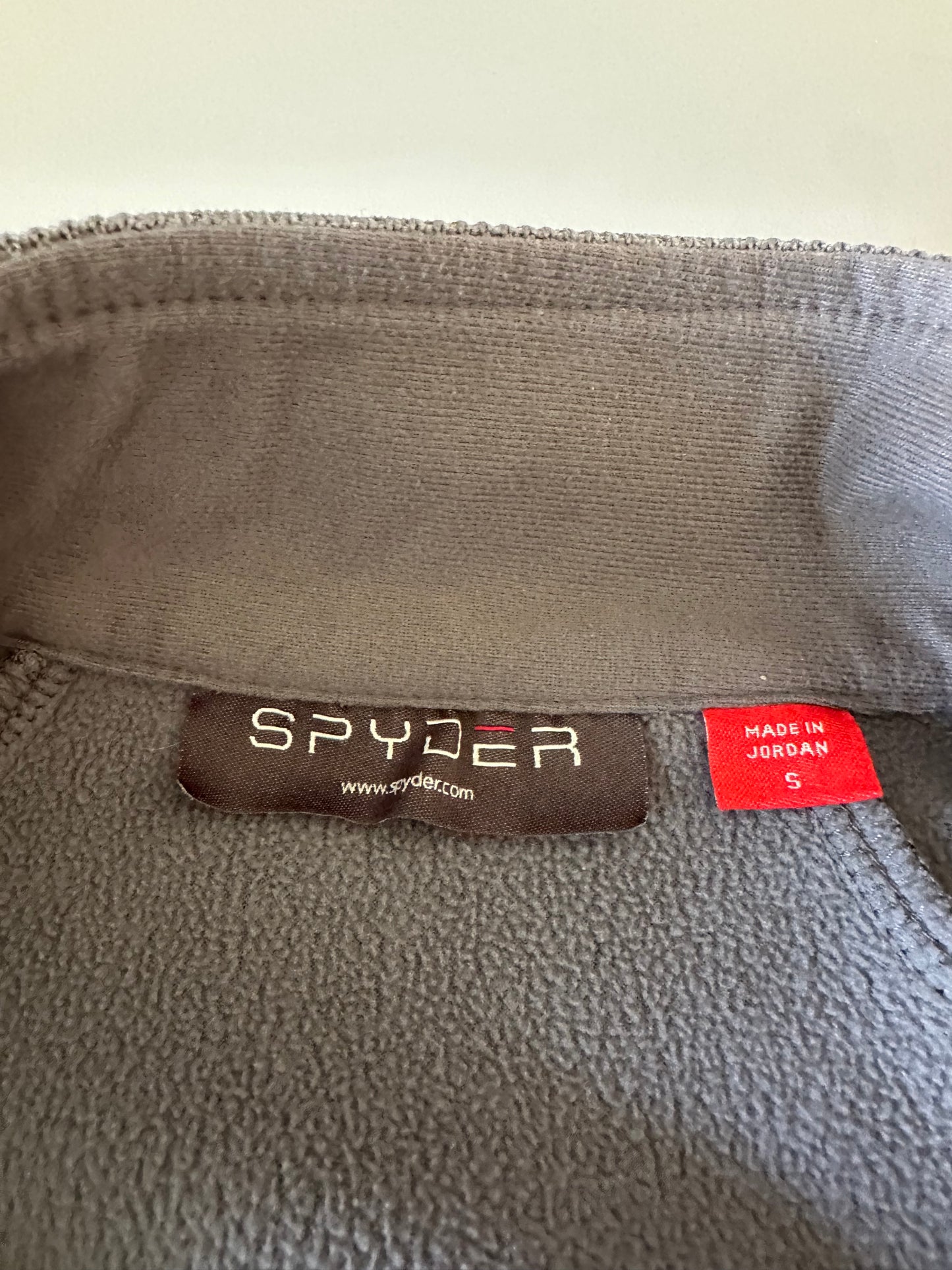 Spyder Gray Waffle Knit Full Zip Performance Mock Neck Jacket | Size Small