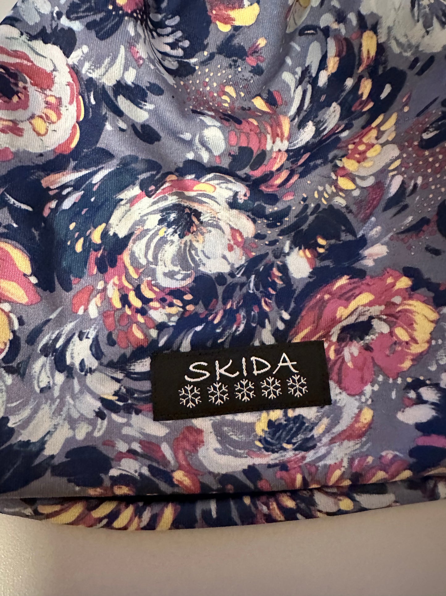 Skida Nordic Fleece Lined Hat - Purple Floral Swirls