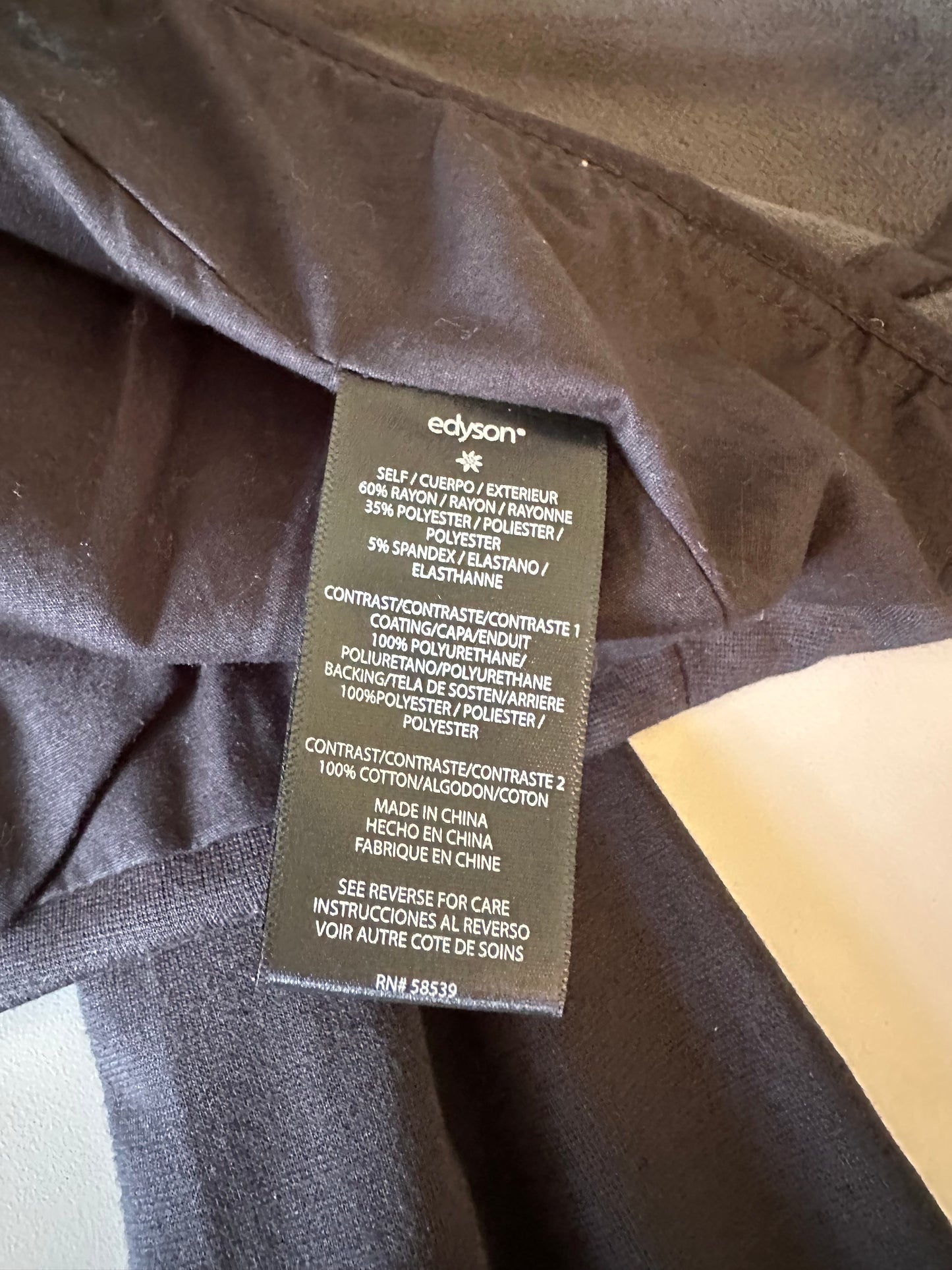 Edyson Black Faux Leather Mixed Media Open Front Waterfall Jacket | Size Small