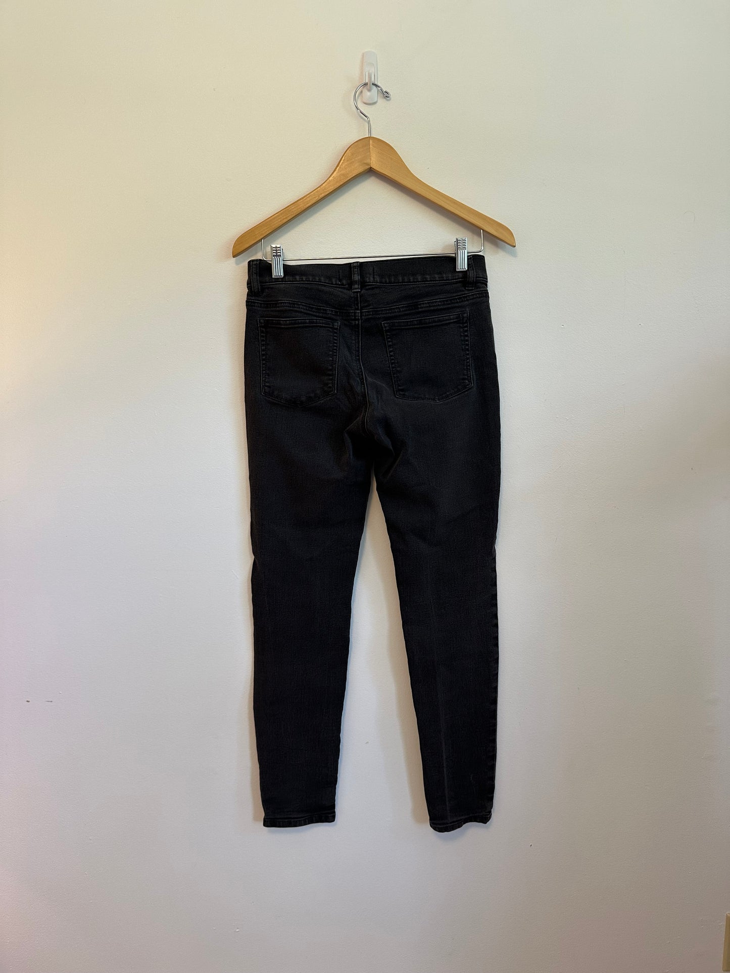 White House Black Market Slim Leg Faded Black Stretch Denim Jeans | Size 8