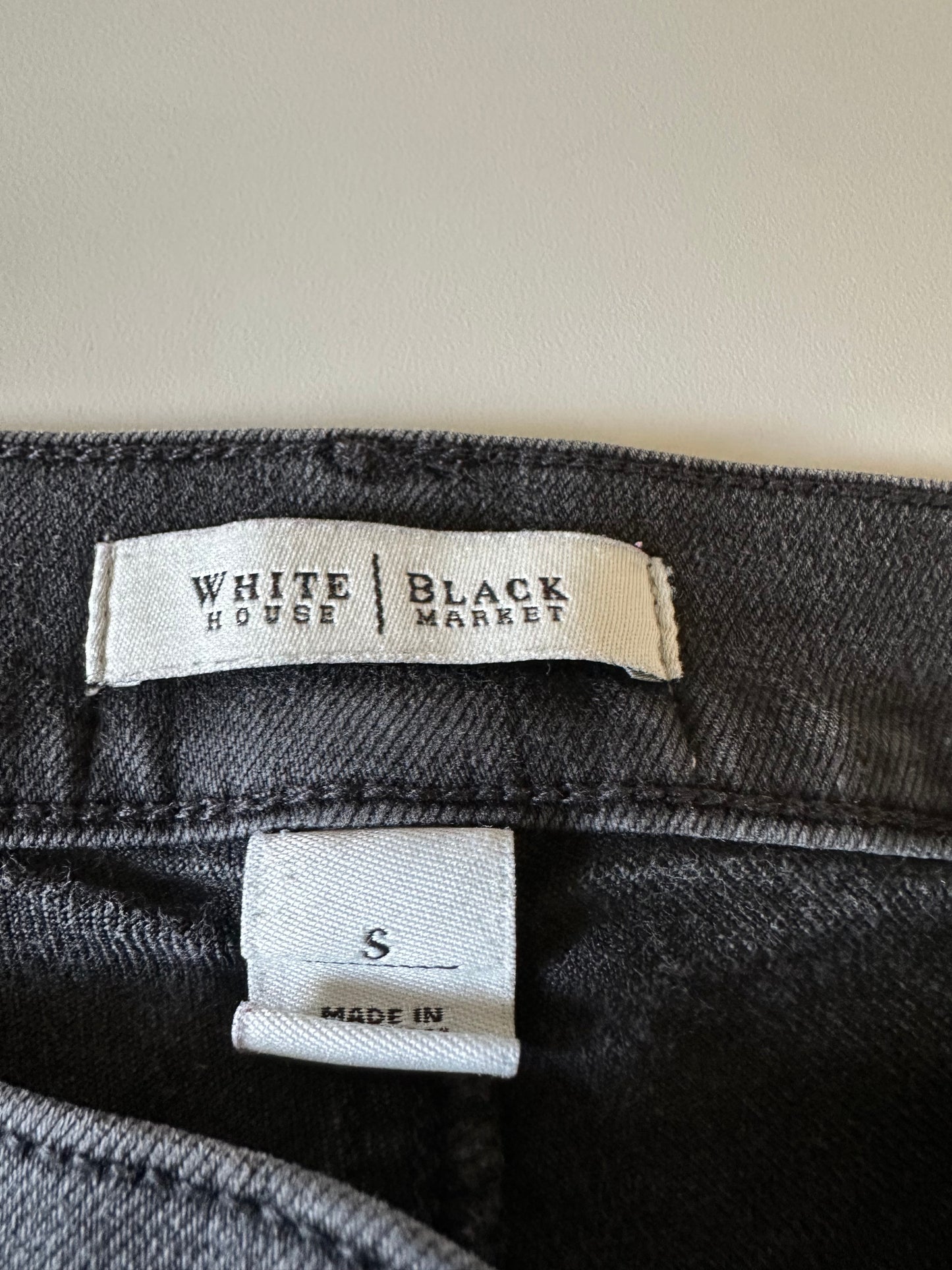 White House Black Market Slim Leg Faded Black Stretch Denim Jeans | Size 8