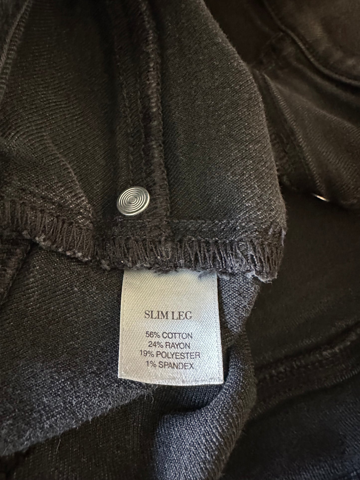 White House Black Market Slim Leg Faded Black Stretch Denim Jeans | Size 8