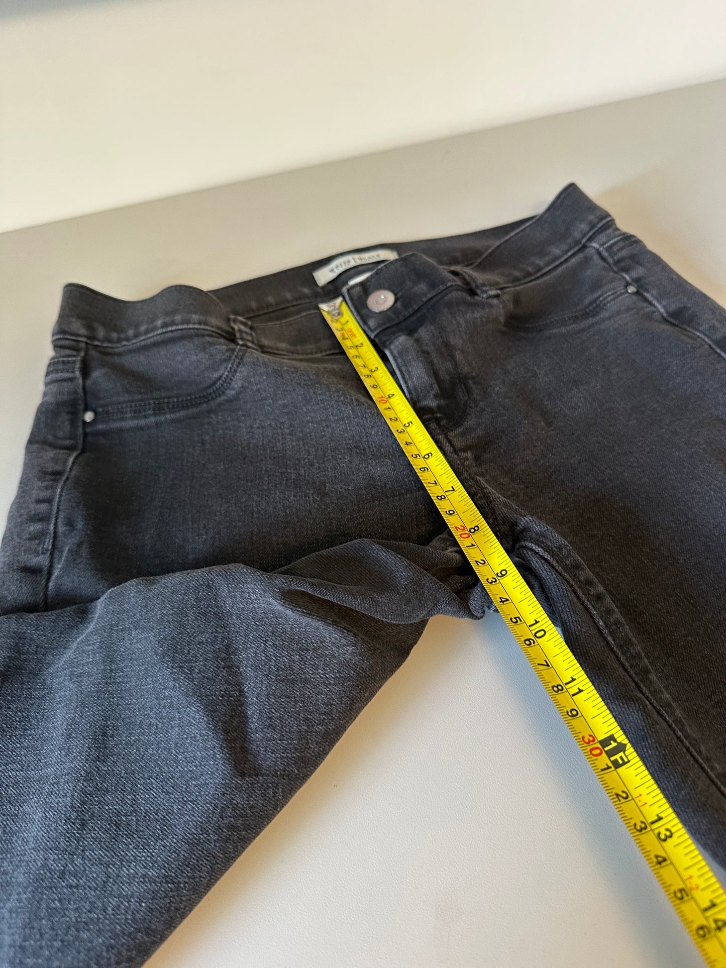 White House Black Market Slim Leg Faded Black Stretch Denim Jeans | Size 8