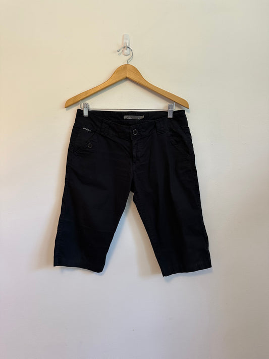 Prana Black Stretch Bermuda Knee Length Hiking Shorts | Size 6