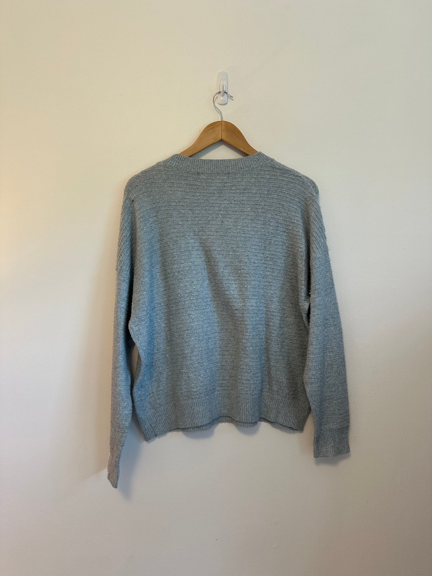 Vero Moda Textured Knit Crew Neck Drop Shoulder Sweater | Size Large