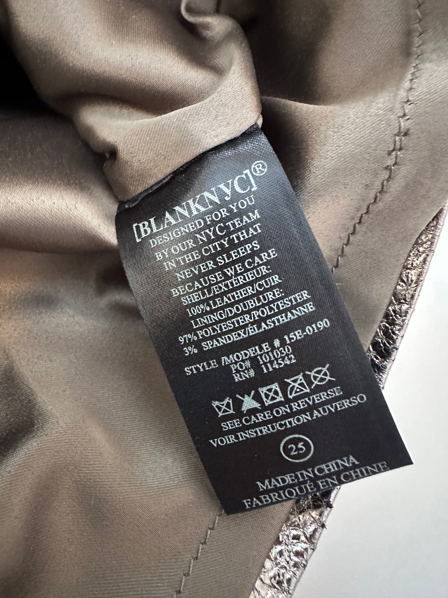 Blank NYC Bronze Metallic Leather Mini Skirt | Size 25