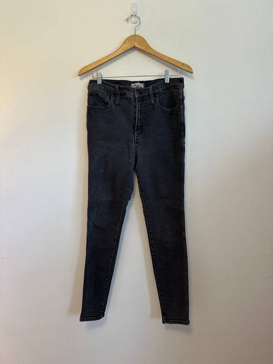 Madewell 10" High-Rise Skinny Jeans in Faded Black | Size 31