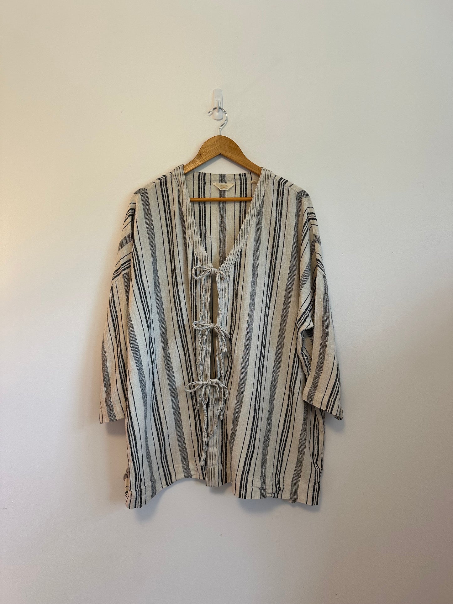 Faherty Rip Tide Stripe Organic Cotton Cover-Up Tunic | Size Medium