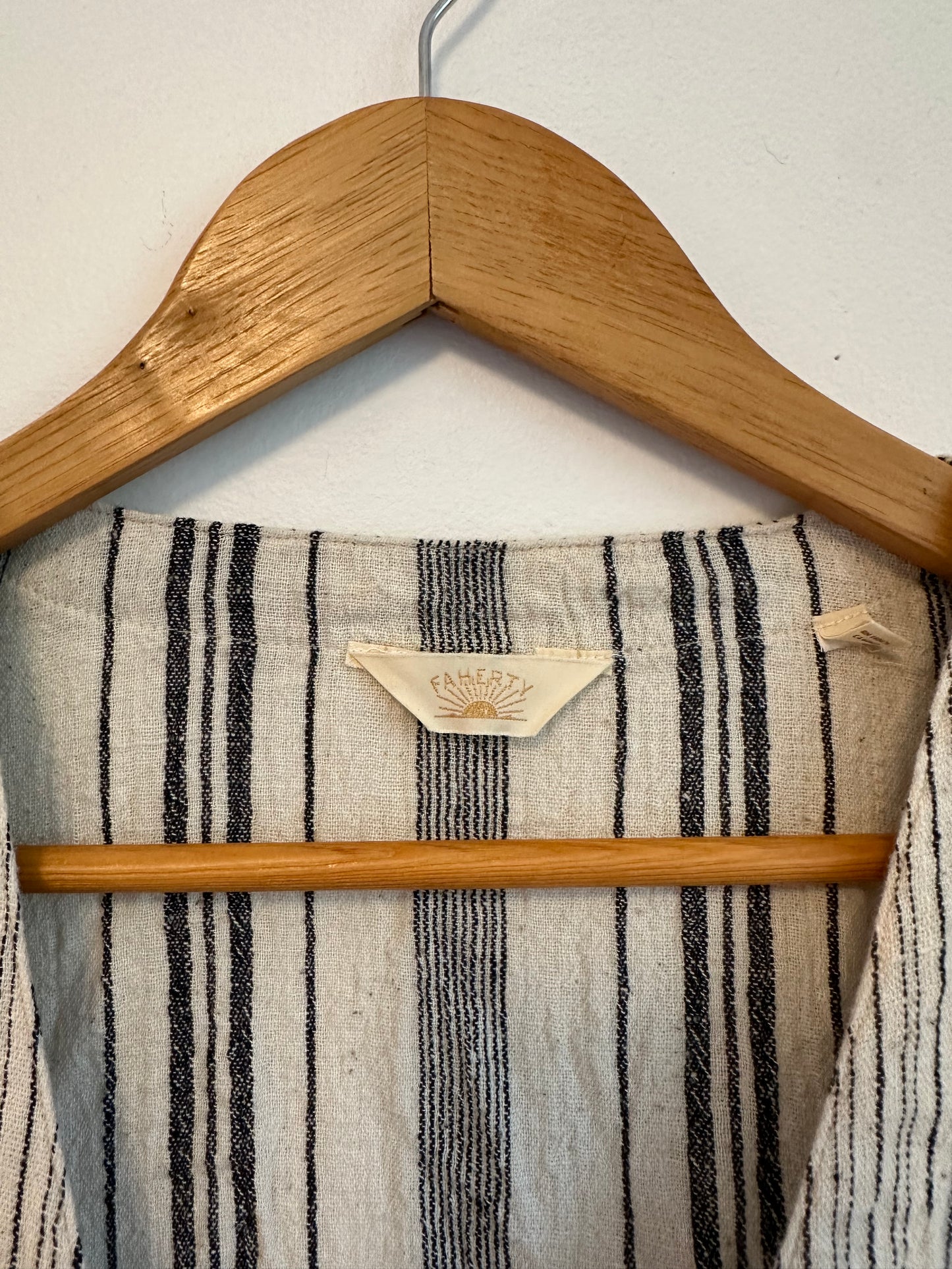 Faherty Rip Tide Stripe Organic Cotton Cover-Up Tunic | Size Medium