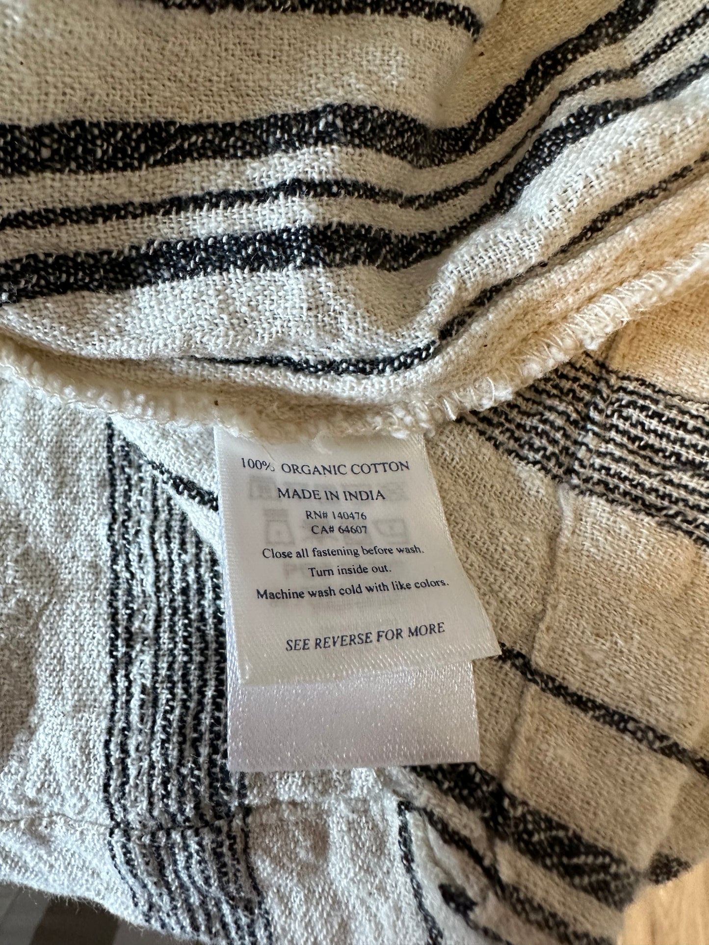 Faherty Rip Tide Stripe Organic Cotton Cover-Up Tunic | Size Medium