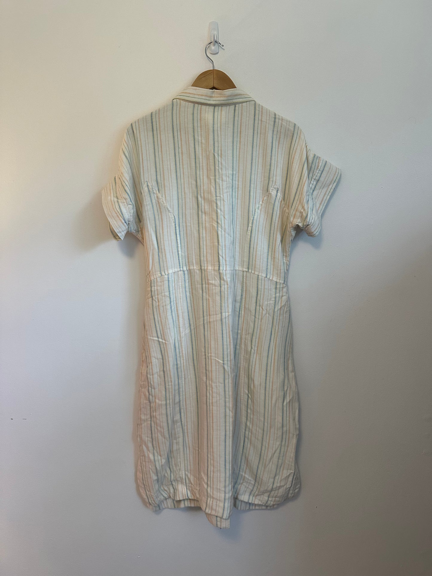 Maeve Anthropologie Pastel Stripe Tie Front Cotton Shirt Dress | Size 16
