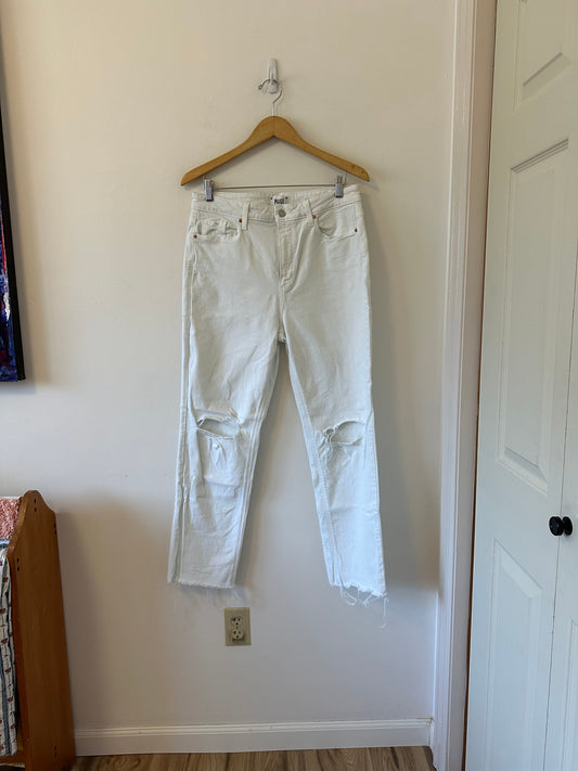 Paige Noella High Rise Jeans in Soft Ecru White | Size 31