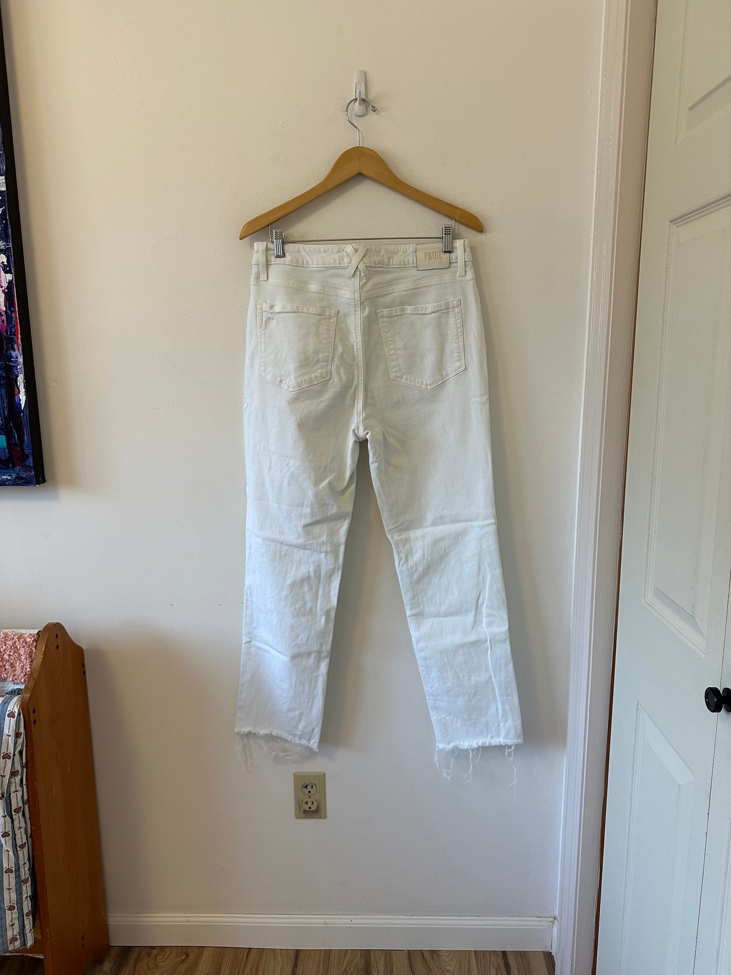 Paige Noella High Rise Jeans in Soft Ecru White | Size 31