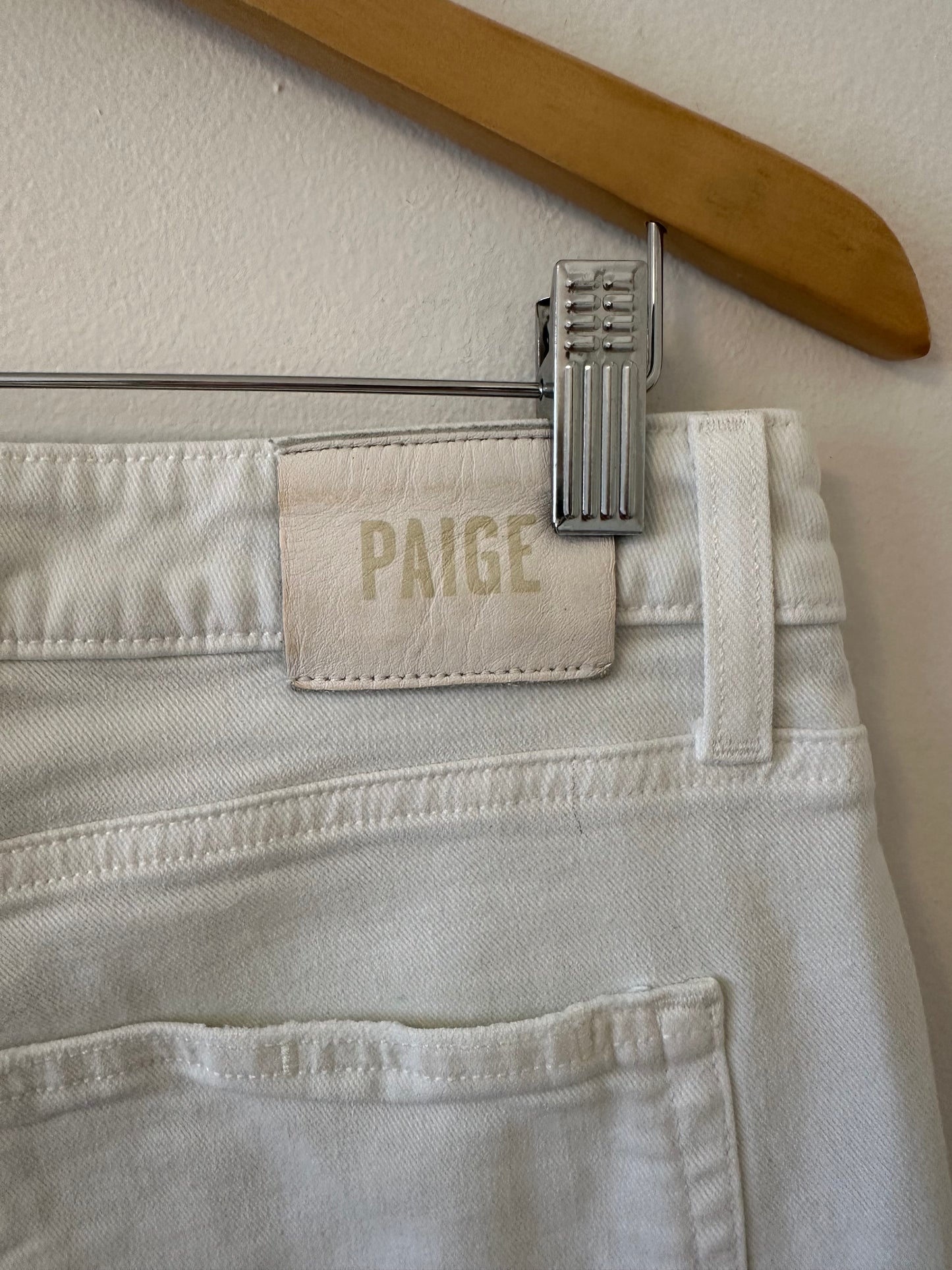 Paige Noella High Rise Jeans in Soft Ecru White | Size 31