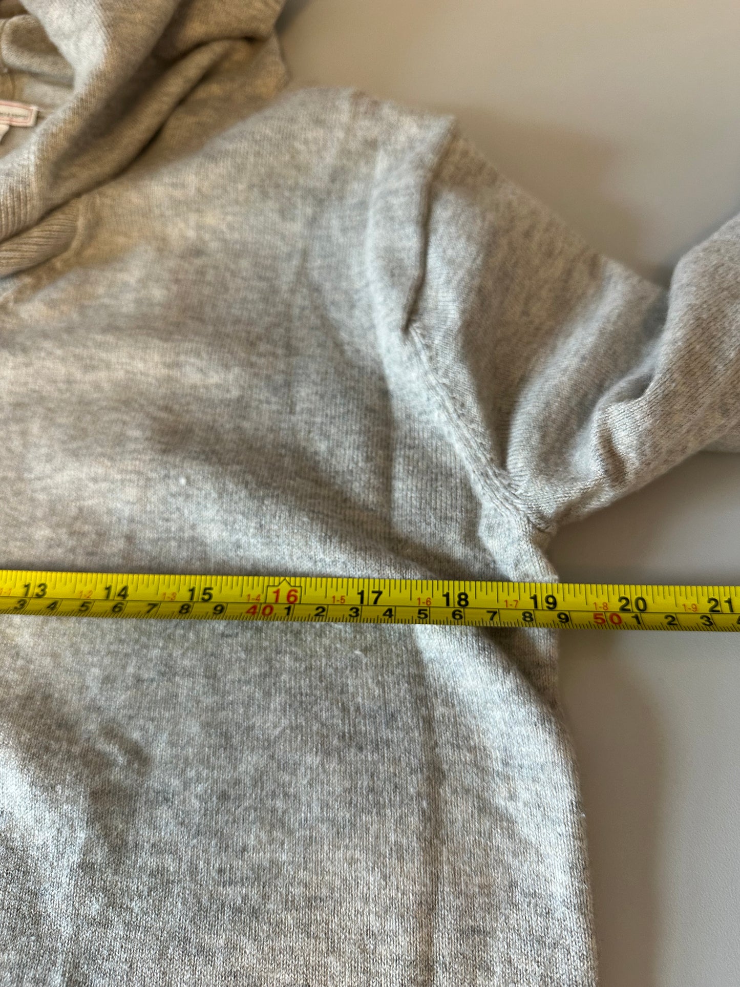 Gap Gray Merino Wool Blend Crossover V-Neck Hoodie Sweater | Size Medium