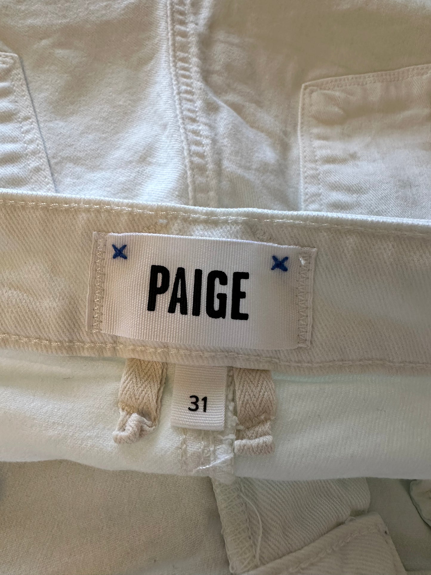 Paige Noella High Rise Jeans in Soft Ecru White | Size 31