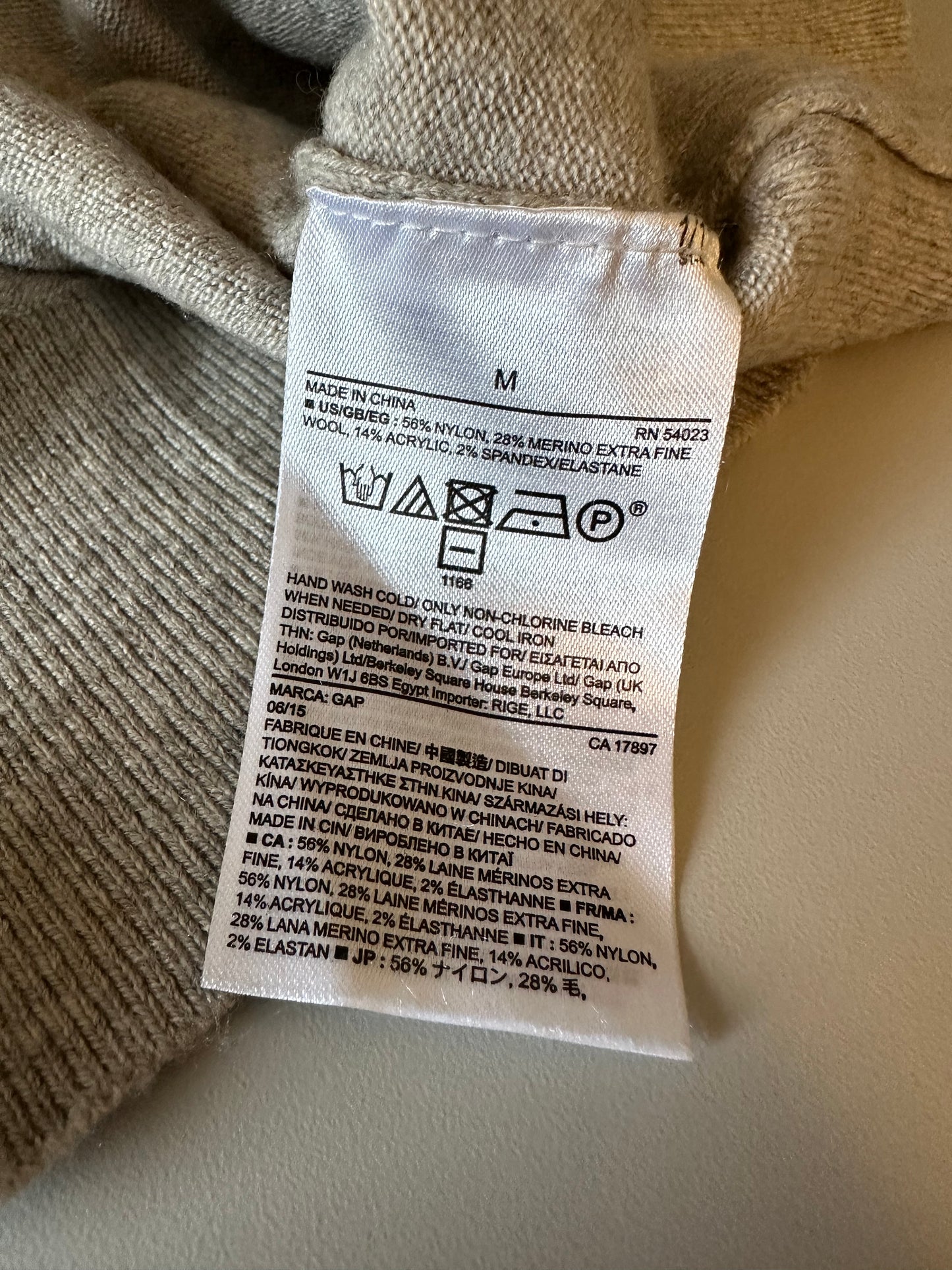 Gap Gray Merino Wool Blend Crossover V-Neck Hoodie Sweater | Size Medium