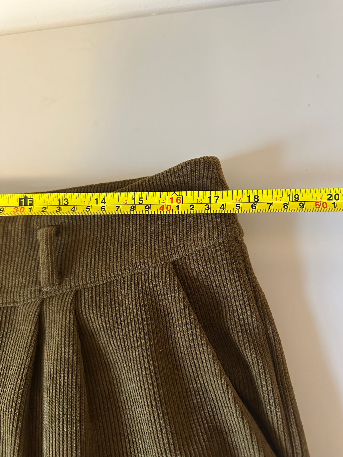Cider Olive Green Corduroy Wide Leg High Waisted Pleated Pants | Size XL