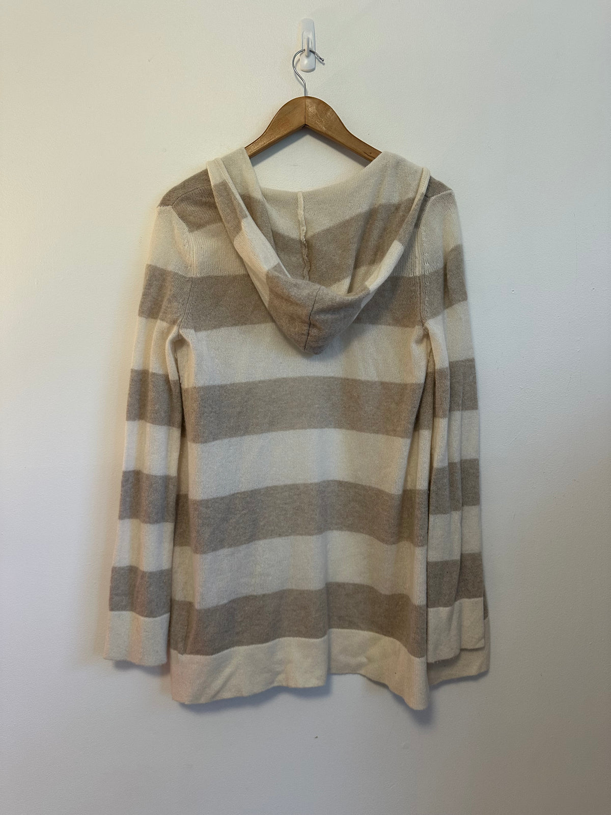 Christopher Fischer Cashmere Striped Hooded Open Front Cardigan | Size Medium