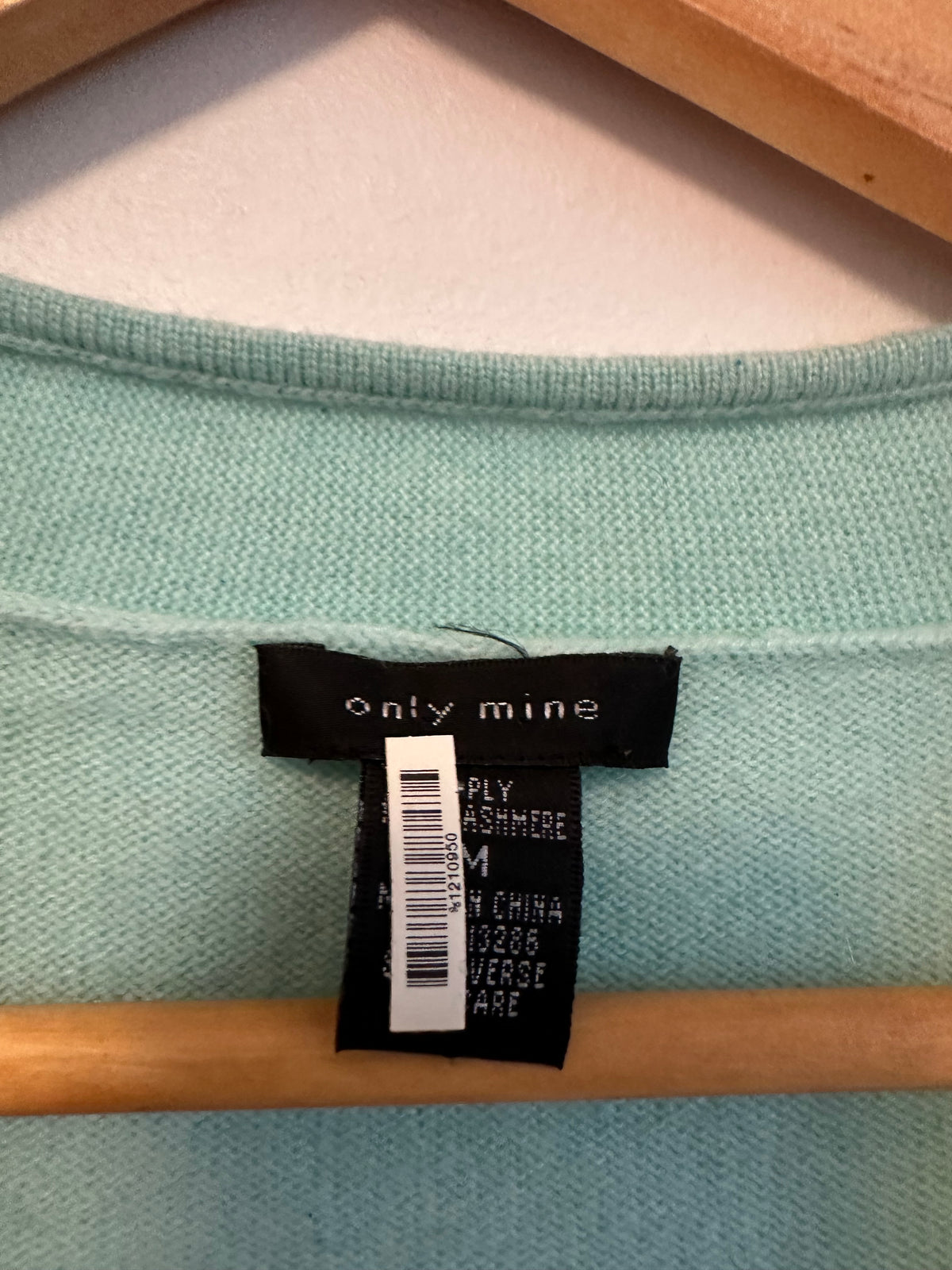 Only Mine Seafoam Green Cashmere V-Neck Tunic Sweater | Size Medium
