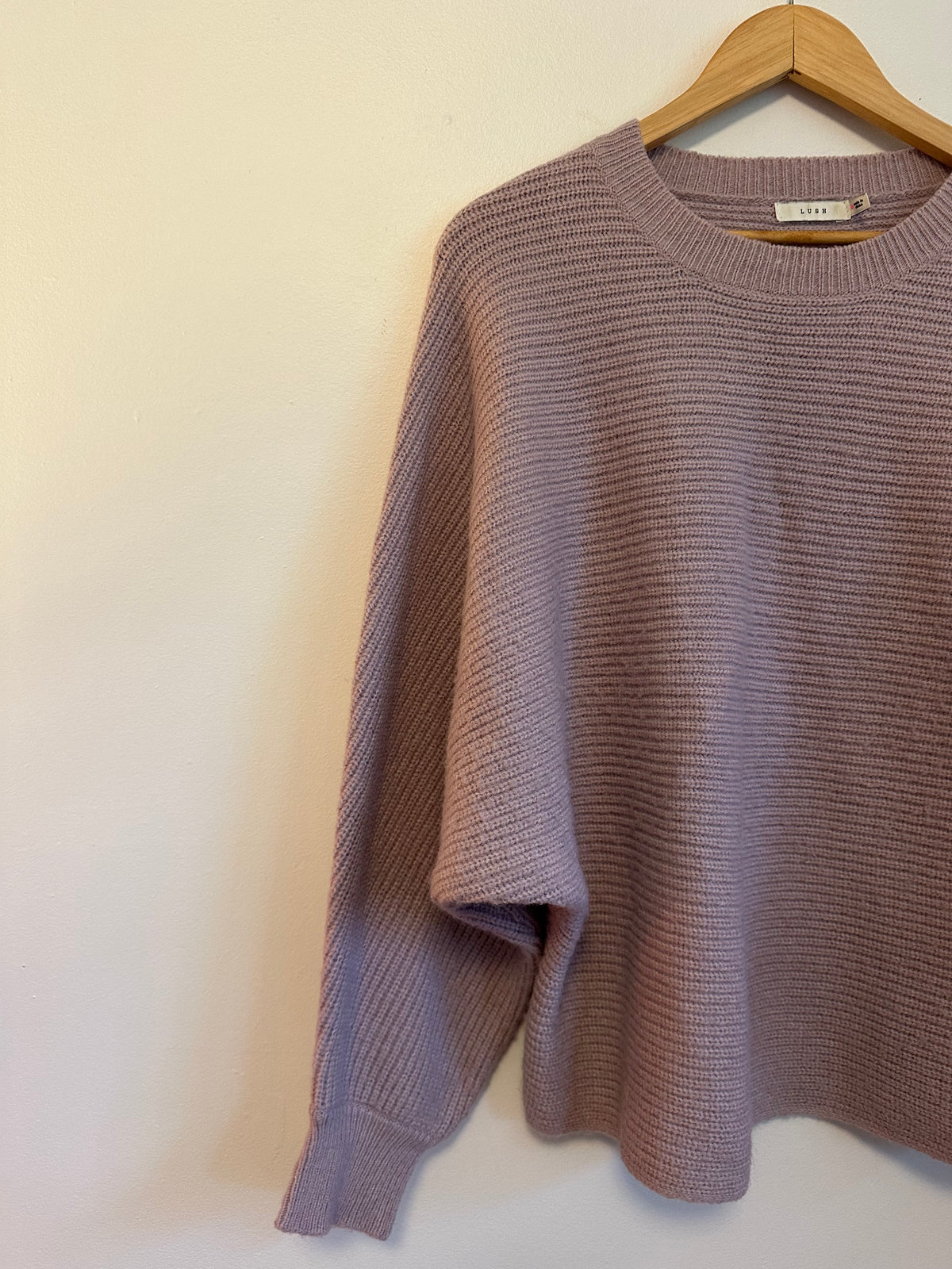 Lush Lilac Purple Dolman Sleeve Knit Sweater | Size Medium