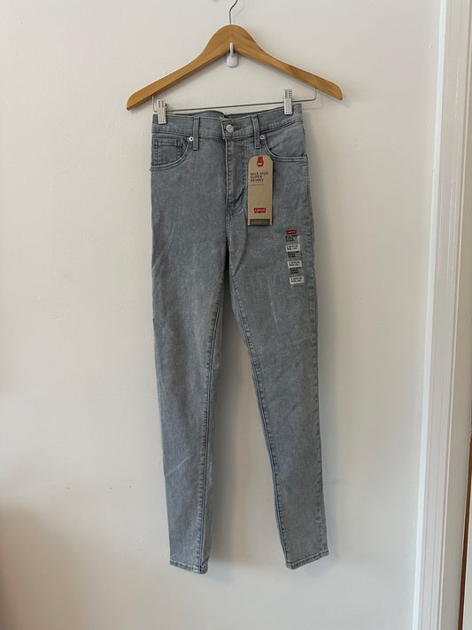 NWT Levi's Mile High Super Skinny Gray Denim Jeans | Size 26