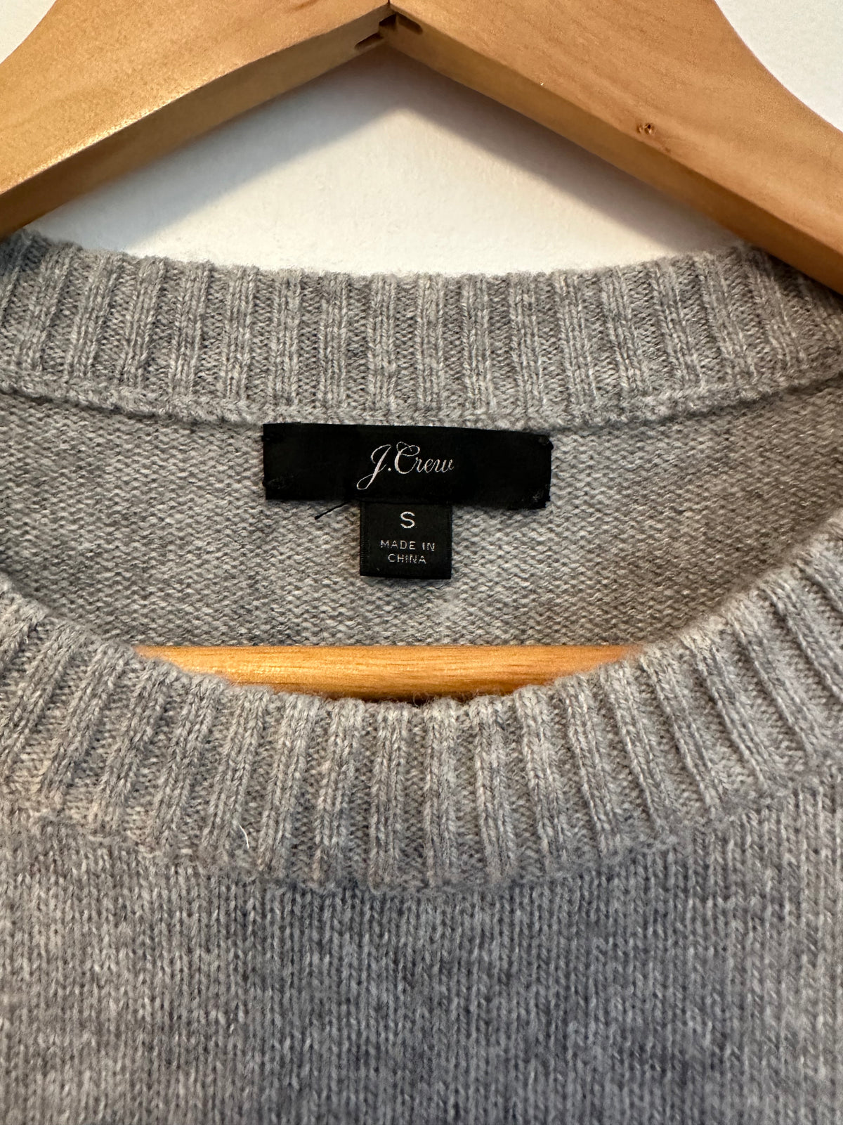 J. Crew Gray Lambswool Blend Rhinestone Shoulder Button Sweater | Size Small