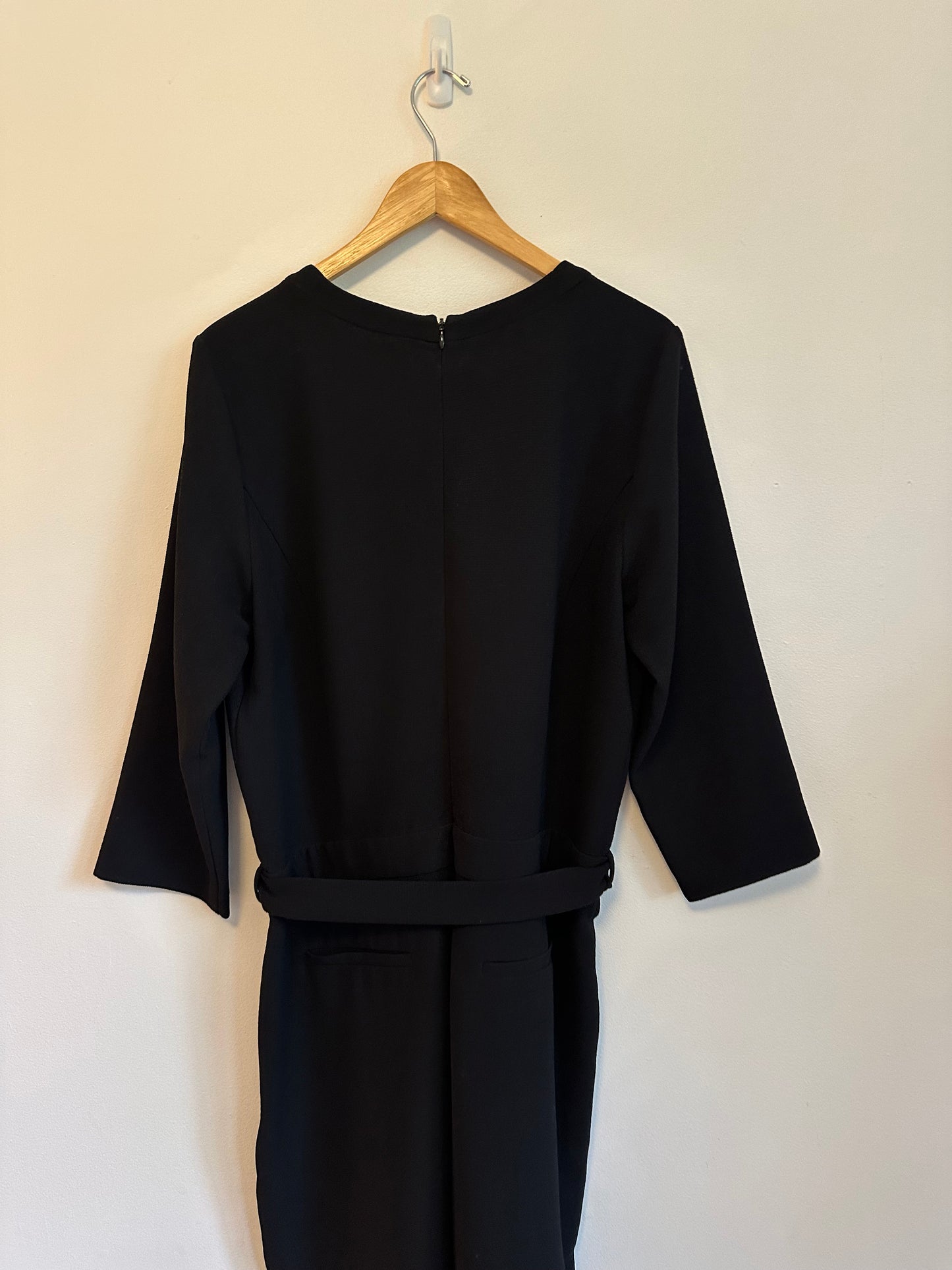 Madewell Sloan Crepe Jumpsuit in True Black | Size 12