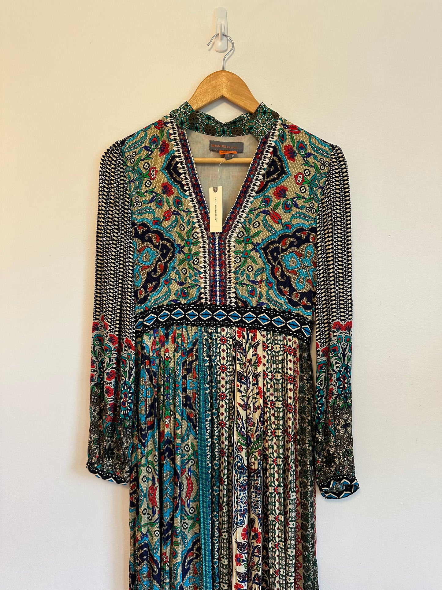NWT Anthropologie We Select Dresses Bhanuni by Jyoti Patterned Maxi Dress Size 2