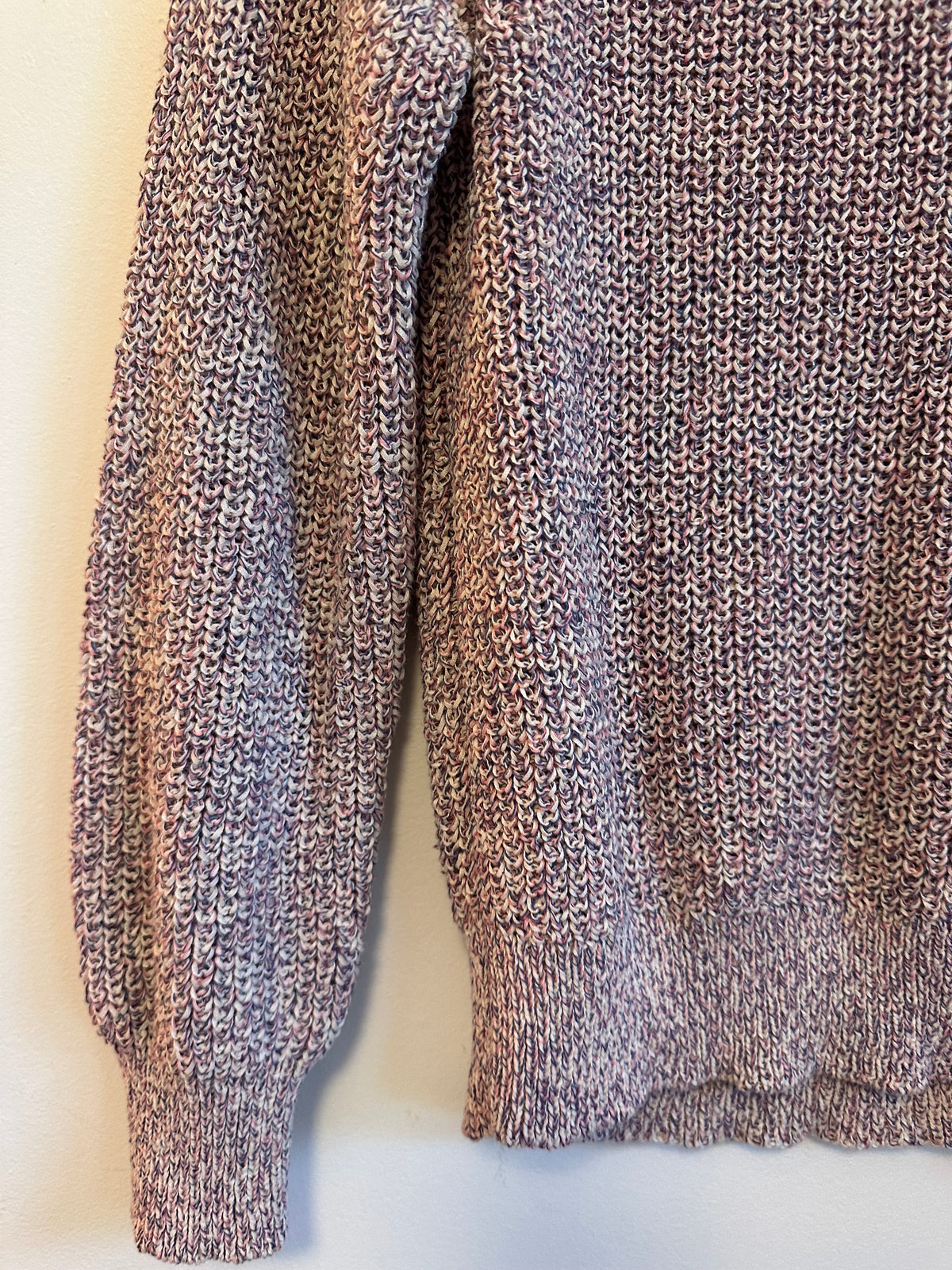 Velvet by Graham & Spencer Pink Marled Cotton Blend Crewneck Sweater | Size Small