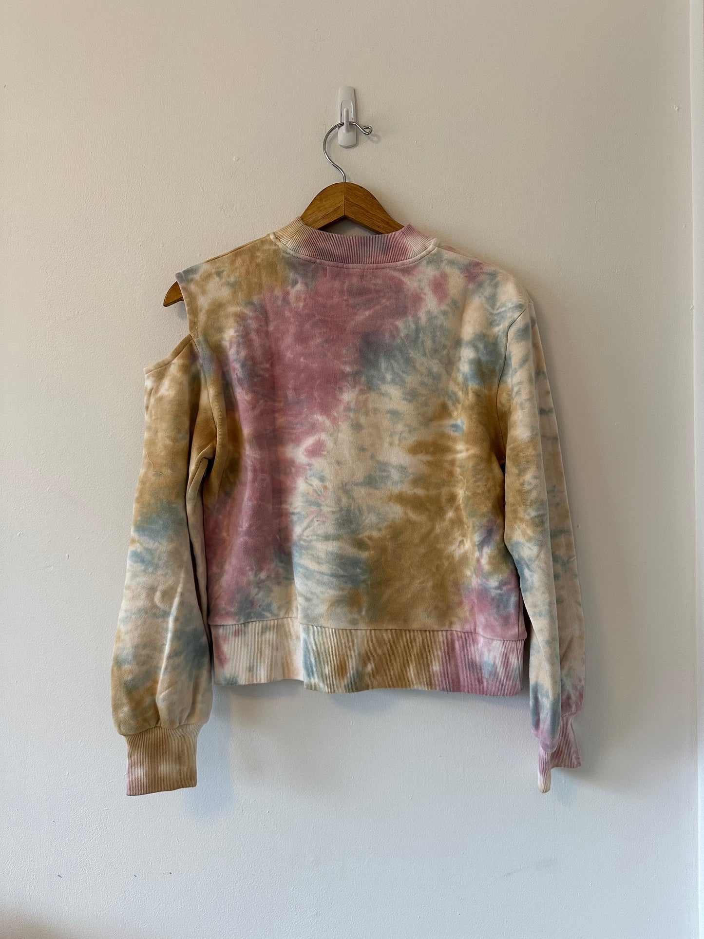 NWT 525 America Open Shoulder Tie Dye Cotton Sweatshirt | Size Small