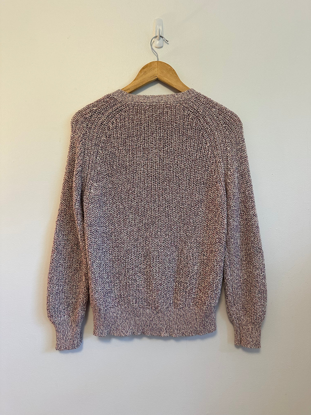 Velvet by Graham & Spencer Pink Marled Cotton Blend Crewneck Sweater | Size Small